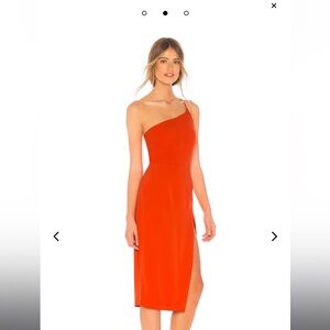 Lovers + Friends Orange One Shoulder Dress